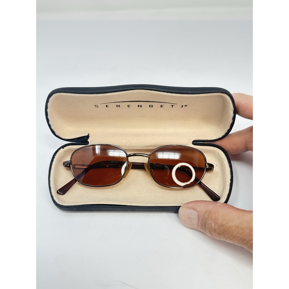 Vintage Serengeti Tradewind 6469 Sunglasses Shiny Henna Brown Drivers Glass Case